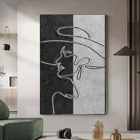 Cuadro Retrato de Mujer Óleo Pintado a Mano - Lienzo Decorativo sin Marco - Image 2