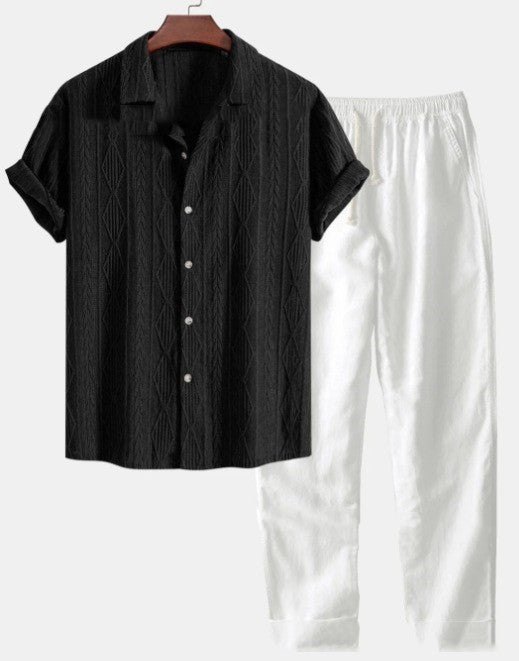 Traje Holgado de Manga Corta para Hombre - Image 2