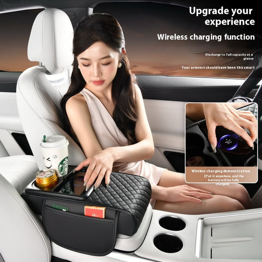 Caja Organizadora para Auto con Carga Inalámbrica Rápida y Soporte para Bebidas - Image 2