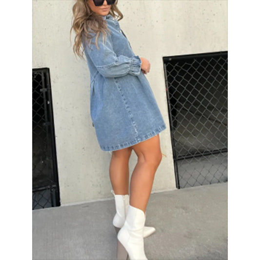 Falda Denim Holgada Desteñida para Mujer - Image 2
