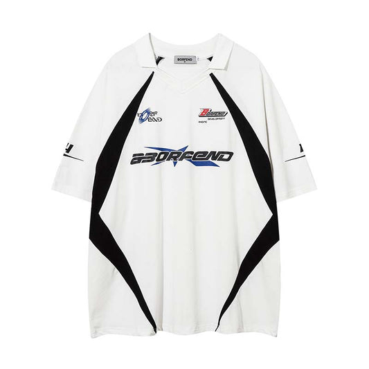 Playera Deportiva Retro con Parches de Contraste para Hombre - Image 2