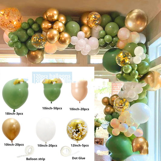 Set de Globos Verdes Aguacate con Formas Decorativas para Fiestas de Cumpleaños - Image 2