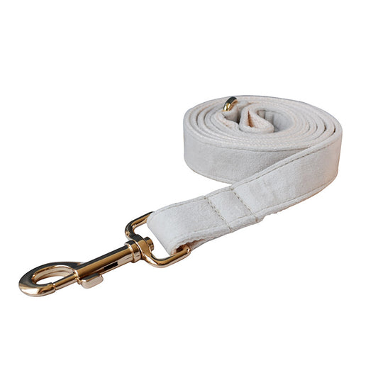 Collar de Terciopelo Blanco para Perros con Hebilla de Aleación - Image 2