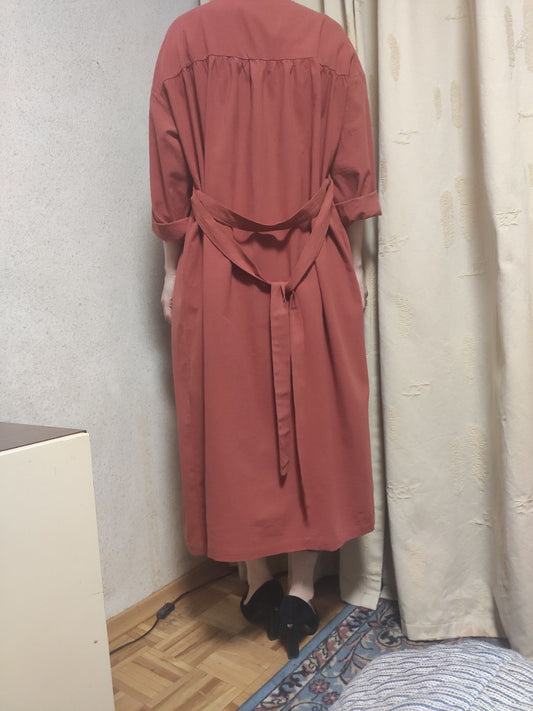 Gabardina Larga Casual de Manga Larga para Mujer - Image 2