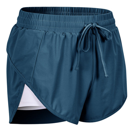 Shorts Deportivos Falsa Dos Piezas con Bolsillos para Mujer - Image 2