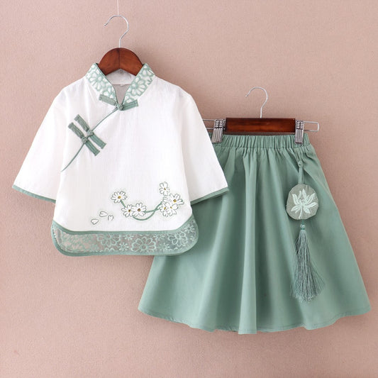 Falda de Verano Estilo Chino Antiguo para Niñas - Image 2