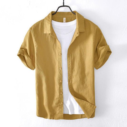 Camisa Casual de Algodón y Lino para Hombre - Image 2