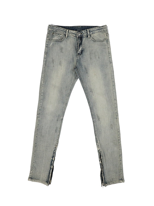 Jeans Slim Fit Desgastados con Efecto Vintage Amarillento - Image 2