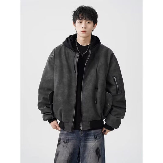 Chaqueta de Cuero Sintético Acolchada Estilo Aviador Hombre - Image 2