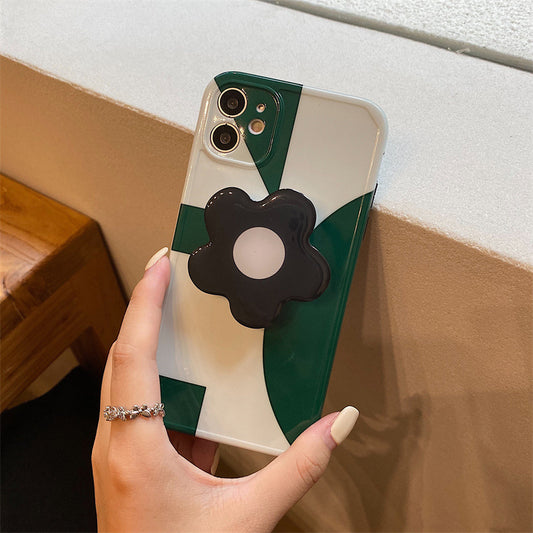 Funda para Celular Geométrica Verde Oscuro con Soporte - Image 2