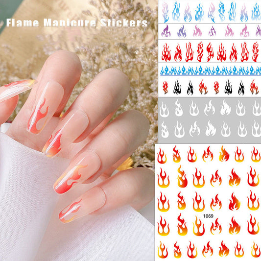 Adhesivo Decorativo para Uñas con Diseños Flama y Patrones - Image 2