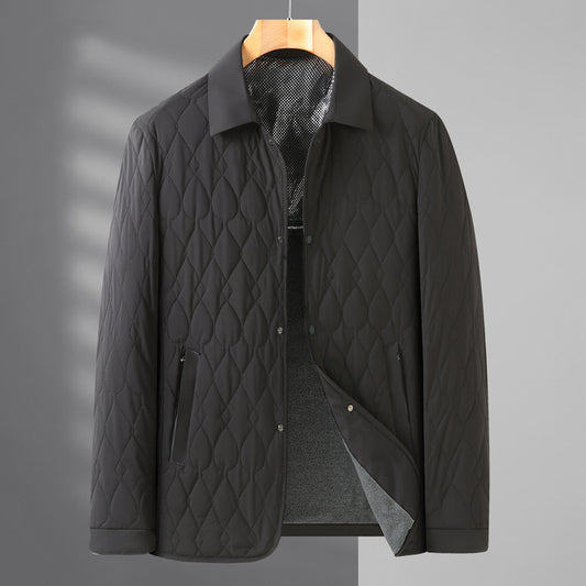 Chaqueta Acolchada de Negocios con Diseño Geométrico para Hombre - Image 2