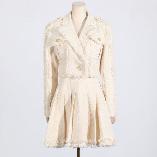 Conjunto de Falda y Chaqueta Corta con Flecos - Image 2