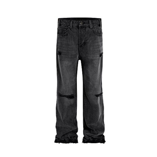 Jeans Rectos Destruidos Vintage para Hombre - Corte Cuchillo Desgastado - Image 2