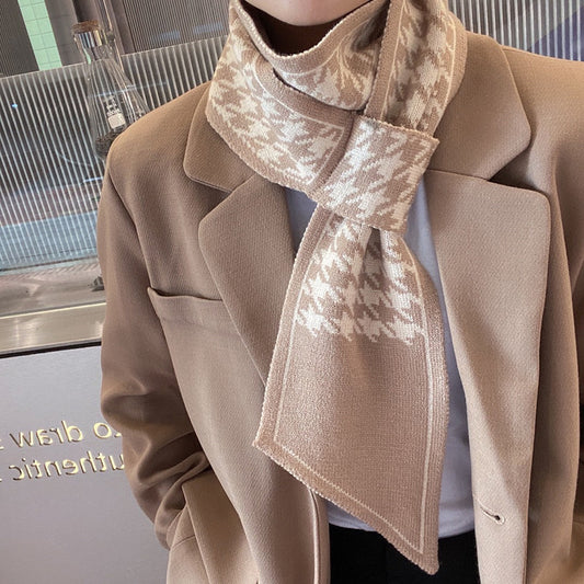 Bufanda Tejida Cuadros Houndstooth Elegante y Versátil - Image 2