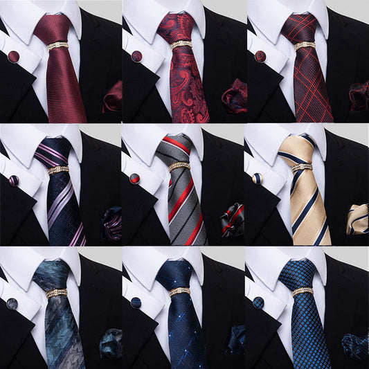 Corbata Casual para Hombre con Rayas Multicolores y Estampado Floral - Image 2