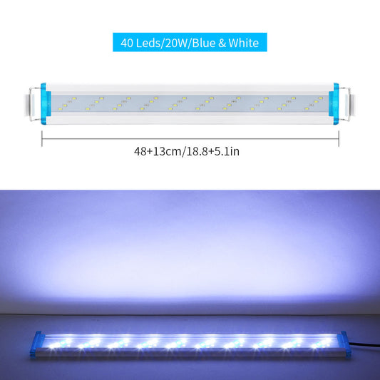 Lámpara LED Ultra Delgada para Acuario - Luz Blanca y Azul - Image 2