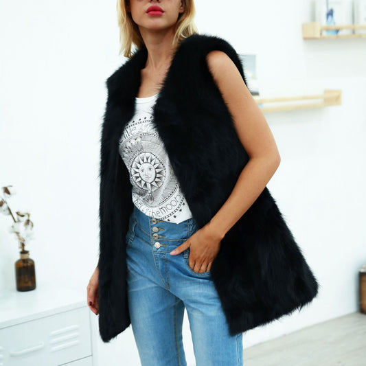 Chaleco de Pelo Largo con Blusa Efecto Ante - Image 2