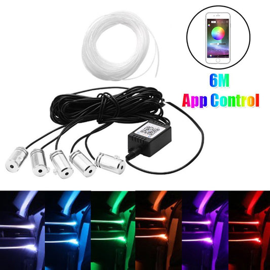 Luz Ambiental LED Fibra Óptica 64 Colores para Auto - Image 2