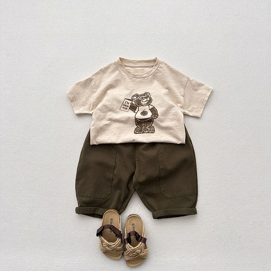 Pantalones Baggy Cropped con Parches Vintage Lavado Desgastado - Image 2