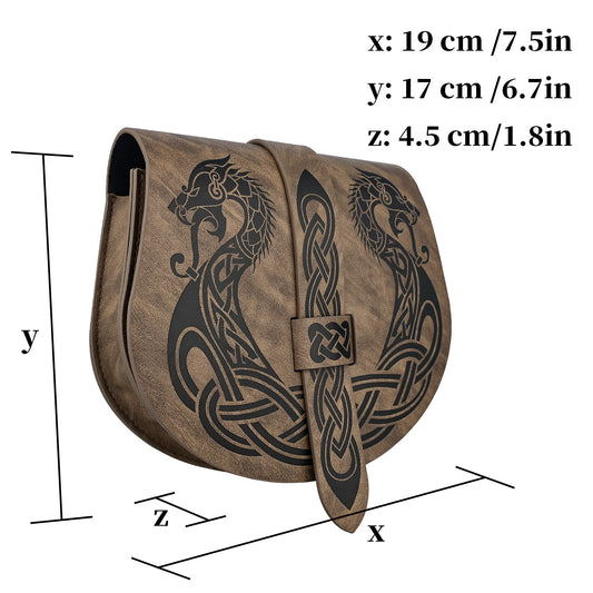 Bolsa de Bandolera Medieval con Patrón Retro Barcos - Image 2