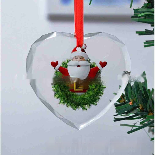 Adorno Navideño de Cristal Transparente con Patrón Cartoon - Image 2