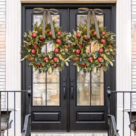 Guirnalda Otoñal de Granada con Plantas Simuladas para Puerta - Image 2