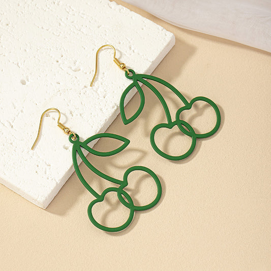 Aretes de Cereza Coreanos Estilo Instagram - Diseño Dulce y Moderno - Image 2