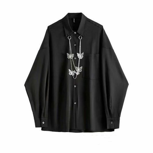 Camisa Manga Larga con Solapa Retro para Hombre - Image 2