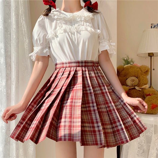 Blusa Soft Girl Cuello Muñeca Manga Corta Dulce - Image 2
