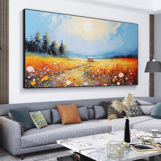 Cuadro Óleo Pintado a Mano - Paisaje Natural Grande para Sala de Estar - Image 2