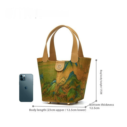 Bolsa Clutch Estilo Chino Tradicional con Diseño de Canasta Tejida - Image 2