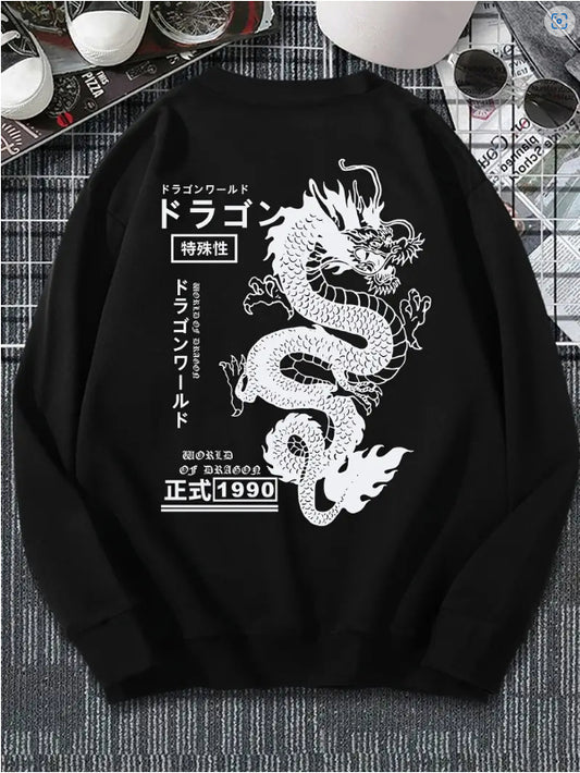 Sudadera Holgada Estampado Dragón Tokio Otoño Invierno - Image 2