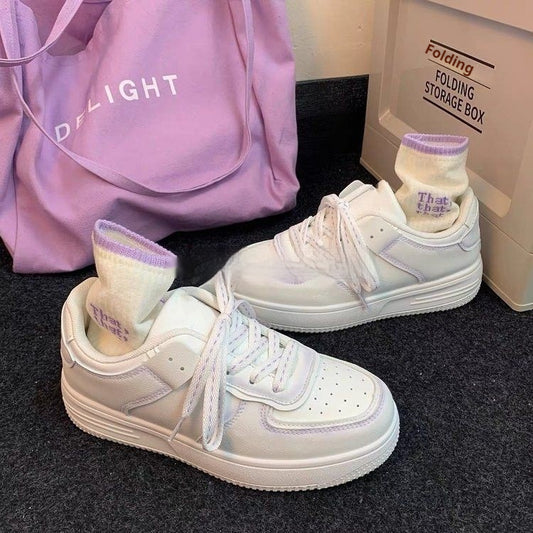 Tenis Blancos Bordados Versátiles para Mujer - Image 2