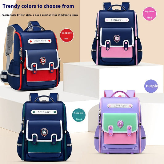 Mochila Escolar Sesame Baby Estilo Británico Grados 1-6 Ligera Niños y Niñas - Image 2