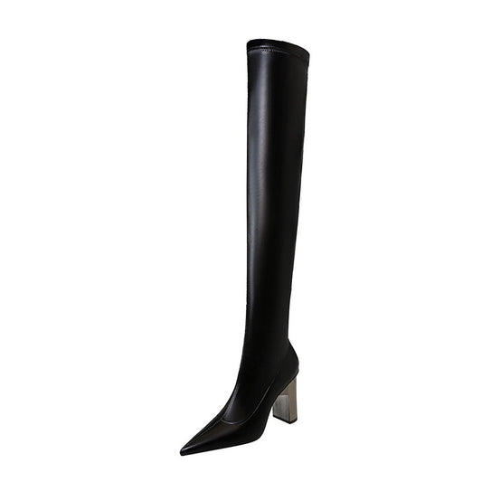 Botas Altas Sexy Hasta la Rodilla con Tacón Fino Puntiagudo - Image 2