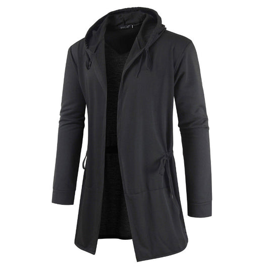 Suéter Cardigan Hoodie Coreano de Largo Medio para Hombre - Image 2