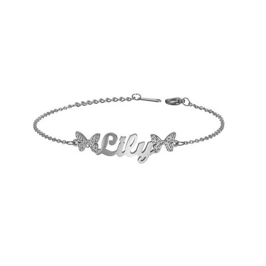 Pulsera de Acero Inoxidable con Letras Personalizadas para Mujer - Image 2