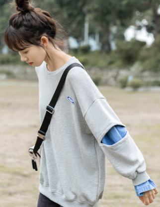 Sudadera Coreana Suelta con Capucha y Cuello Redondo - Primavera - Image 2