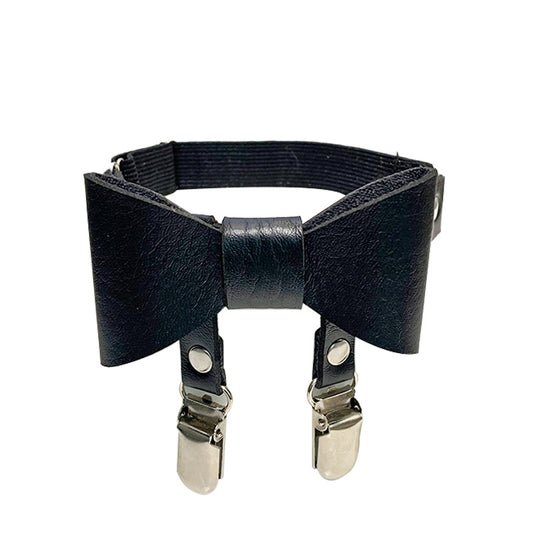 Liguero de Malla PU con Moño - Accesorios Coquetos para Mujer - Image 2