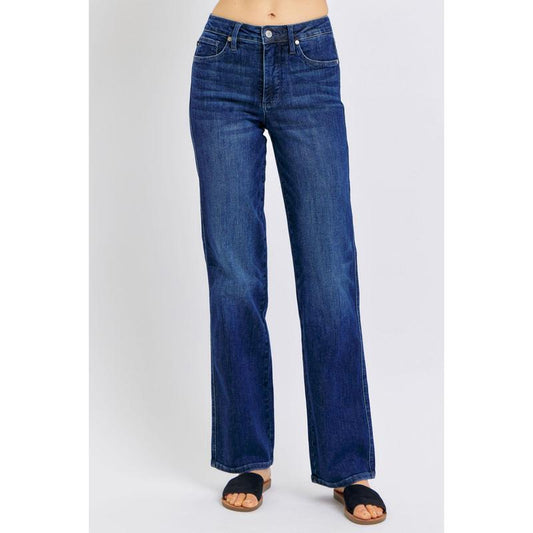 Jeans Rectos Azul Oscuro Cintura Media con Control de Abdomen - Image 2
