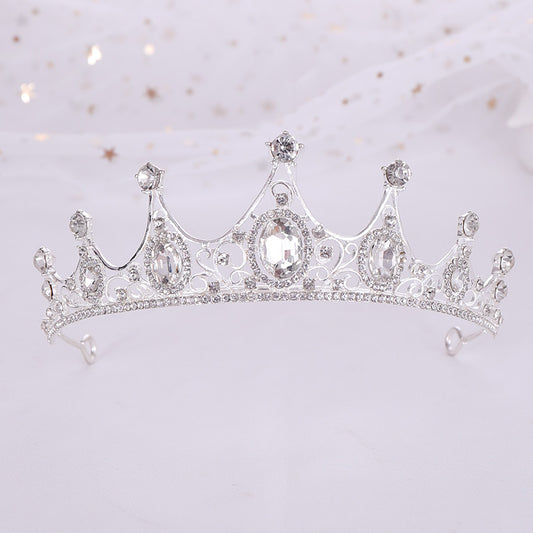 Corona Vintage Barroca en Aleación con Diamante Verde Pequeña - Image 2