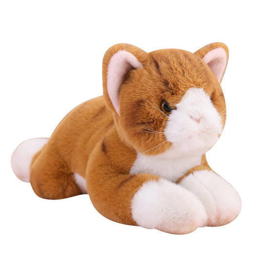 Gato de Peluche Realista Acostado - Muñeco Suave para Abrazo - Image 2