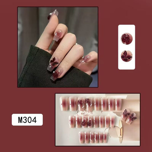 Calcomanías de Uñas Sense Avanzado Camelia Vino Tinto - Image 2
