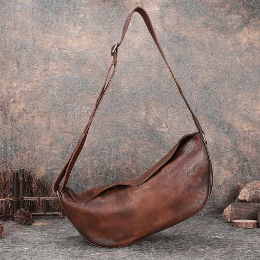 Bolsa Mensajera de Cuero Retro con Solapa - Estilo Casual - Image 2