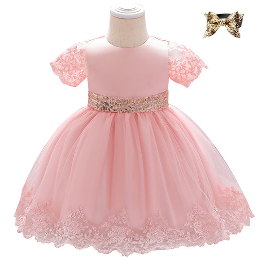 Vestido de Niña de un Año Dama de Honor Floral - Image 2