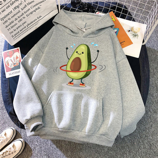 Sudadera con Capucha Estampado Aguacate Mamá e Hijo - Moda Suelta para Mujer - Image 2