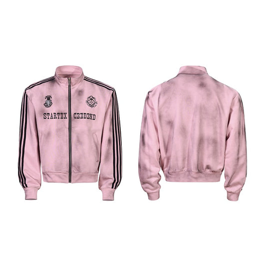 Chaqueta de Cuello Alto Estilo Americano Desgastado para Otoño e Invierno - Image 2