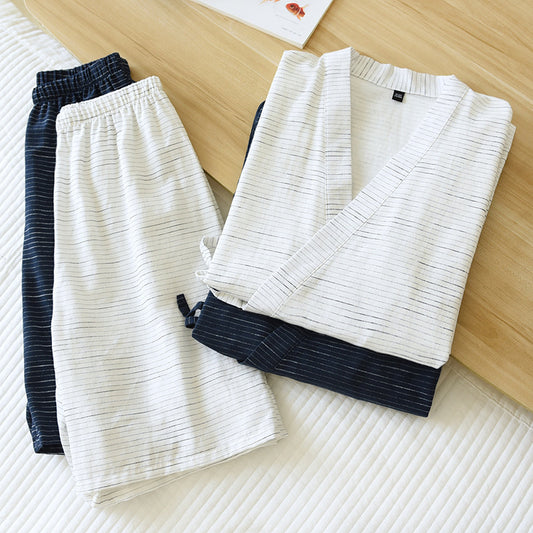Pijama Kimono de Algodón para Hombre - Bata Ligera Tallas Grandes Verano - Image 2