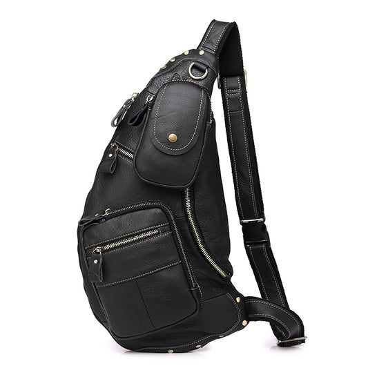 Bolsa Mensajero de Cuero Genuino Estilo Retro con Gran Capacidad para Hombre - Image 2